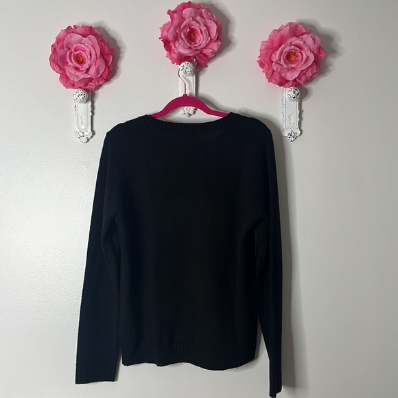 Karen Scott Christmas Sweater, Black, Size Large. - Picture 6 of 7
